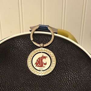 Washington State Rhinestone Spinner Keychain